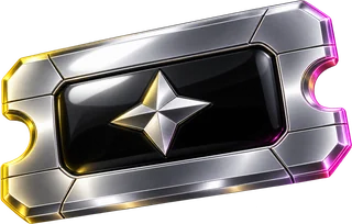 Chrome season pass ticket with a star